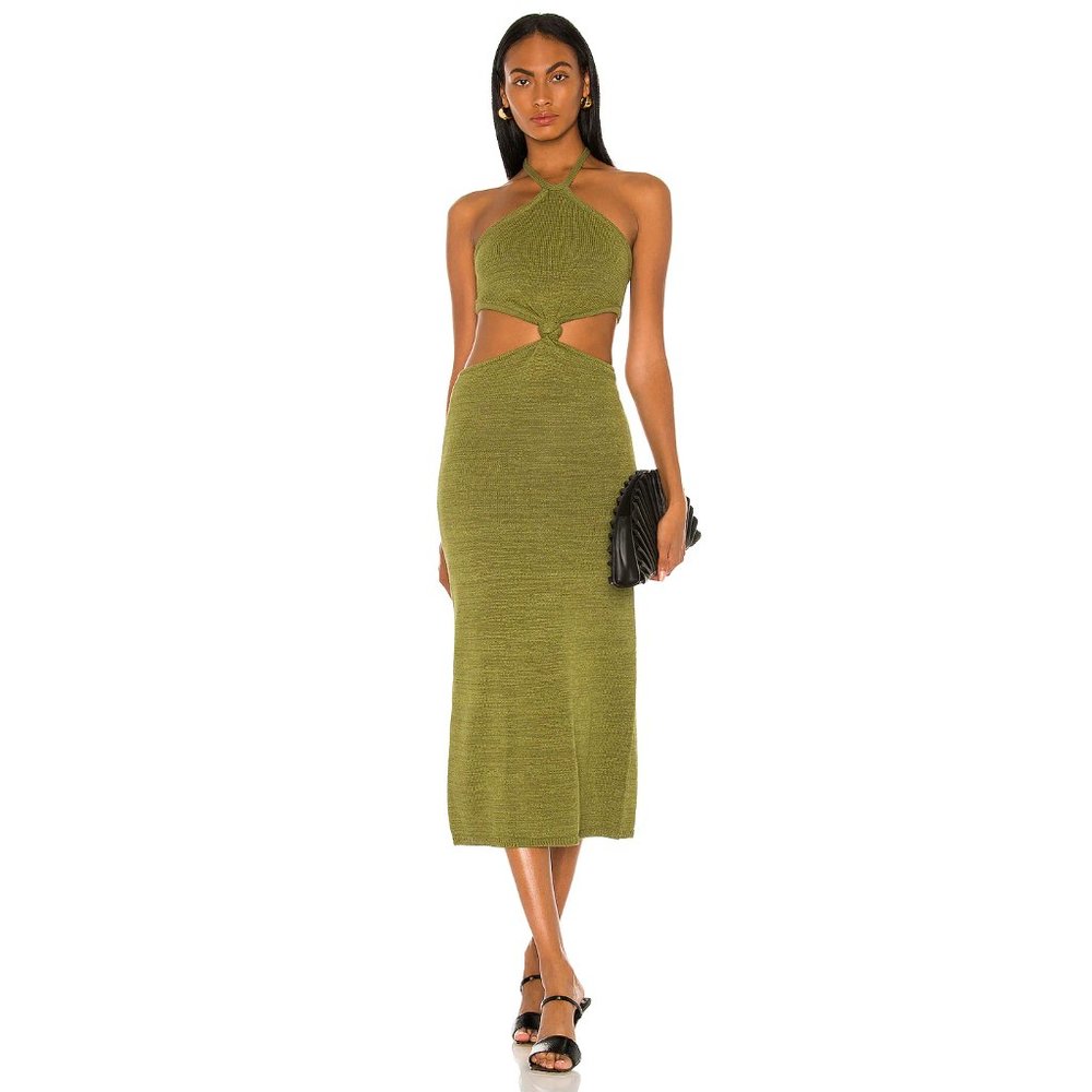 Cult Gaia Cameron Knit Dress in Olive